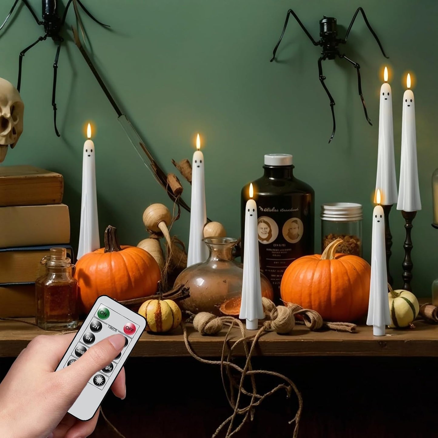 ?50K+ SOLD! Almost Gone ?Ghost Flameless Taper Candles with Remote and Timer
