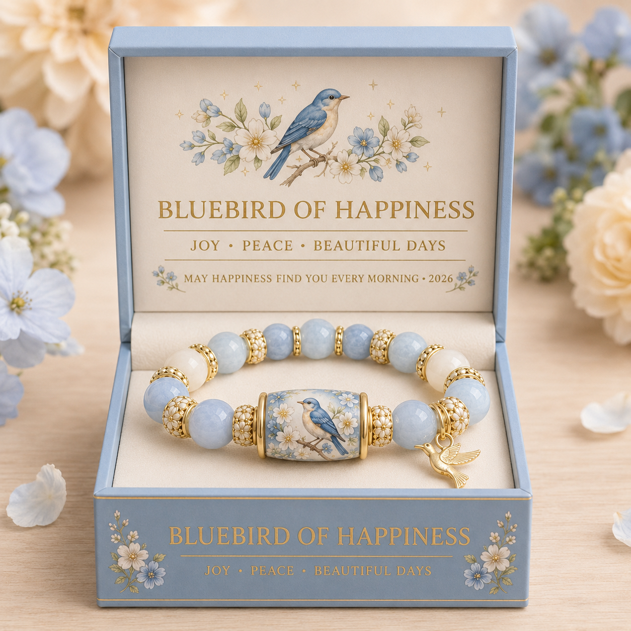 🙏 2026 Limited Edition Bluebird Blessings Bracelet with Exquisite Gift Box