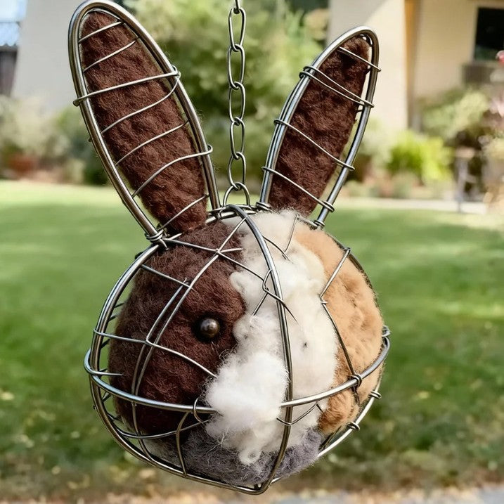 Handmade Alpaca Fiber Bird Nesting Heart