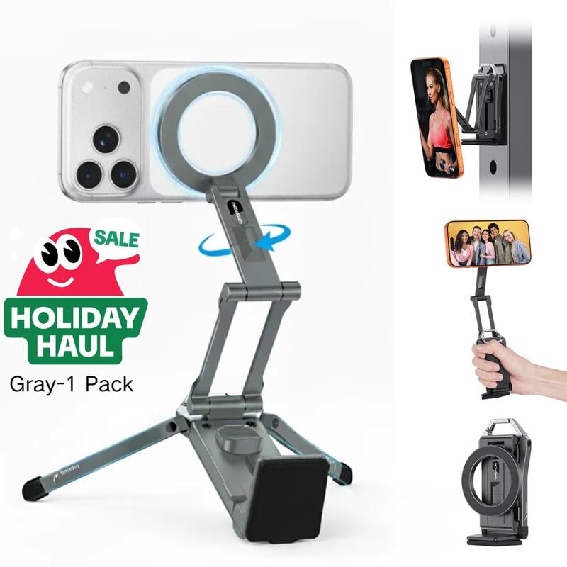 🔥Last Day 49% OFF🔥MagSafe-Compatible 4-in-1 Travel Tripod & Clamp Mount