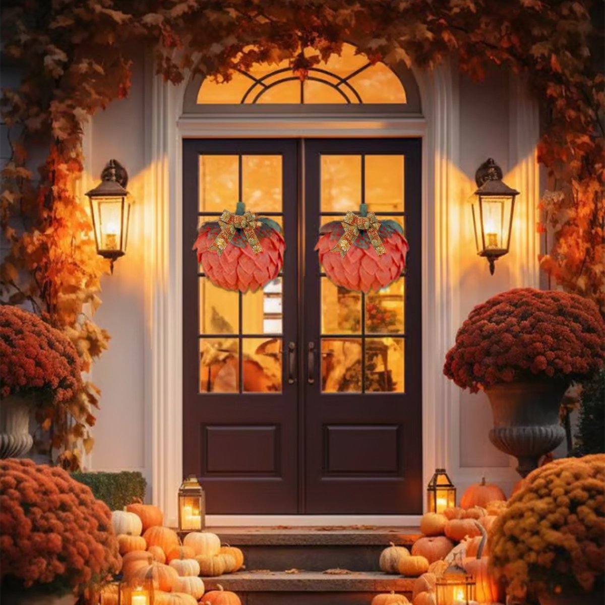 🔥 🍁Handmade Fall Pumpkin Wreath🎃