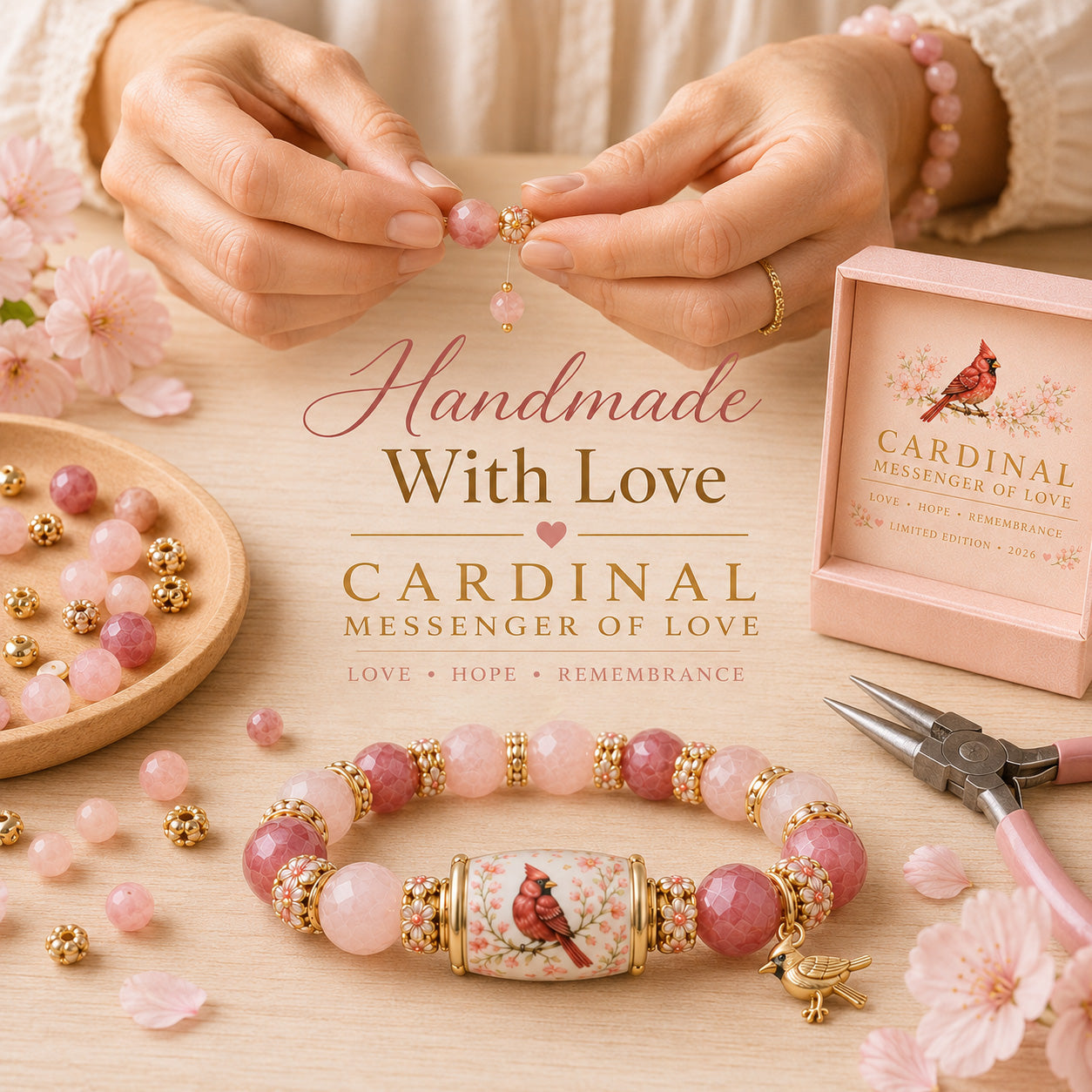 🐦 Love, Peace & Spring Blessings 💖 | 2026 Limited Edition Handmade Bracelet