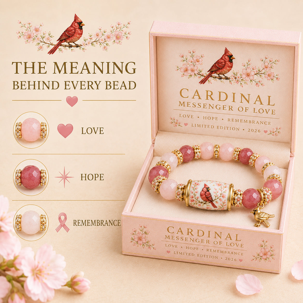 🐦 Love, Peace & Spring Blessings 💖 | 2026 Limited Edition Handmade Bracelet