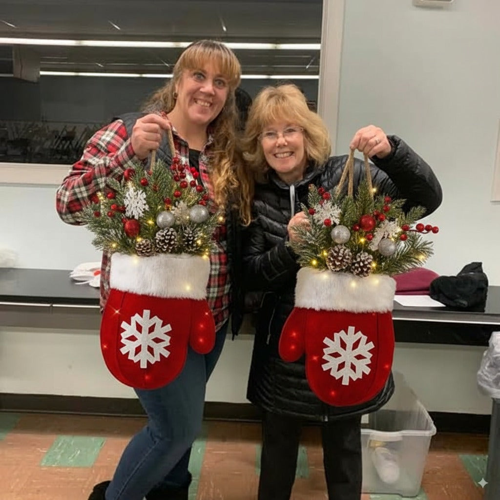 Handmade Christmas Mitten Wreath