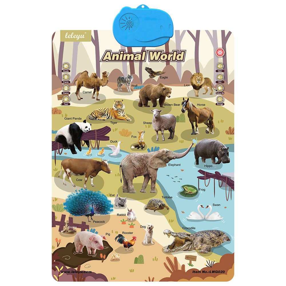 🚀2026 Talking Wall Chart for Kids – English & Spanish Learning Poster with Songs, ABCs, Numbers, Animal words & Piano