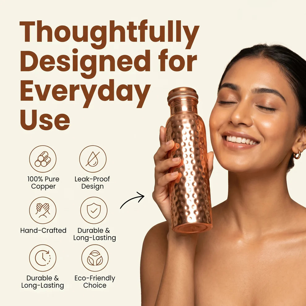 ✨Himalayan Ayurvedic Copper Water Bottle – 50% OFF Today