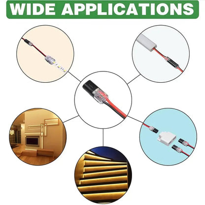 ⚡Stop Soldering! 2 Pin Double-Wire Plug-in LED Light Strip Connectors