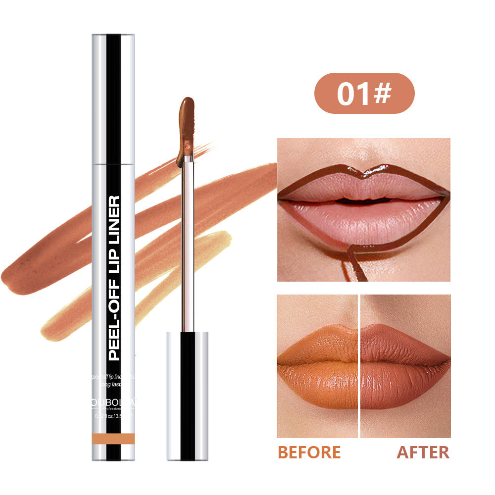 4Pcs Peel Off Lip Liner Stain Set Waterproof Nude Matte Lip Tint