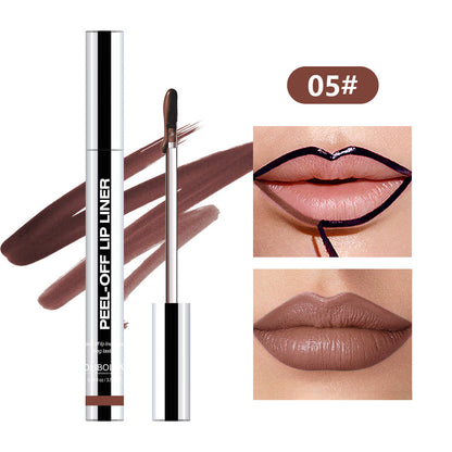 4Pcs Peel Off Lip Liner Stain Set Waterproof Nude Matte Lip Tint