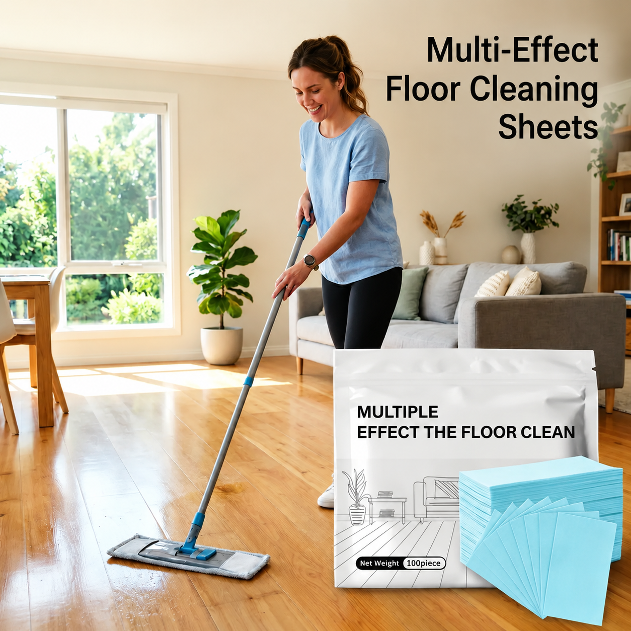 🧼100 Piece Floor Cleaning Tablets Multi-Surface Antibacterial Cleaner for Hardwood, Tile & Laminate