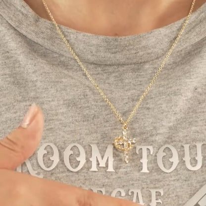 💖Rotated Crown Cross Necklace – Special Gift for Mom