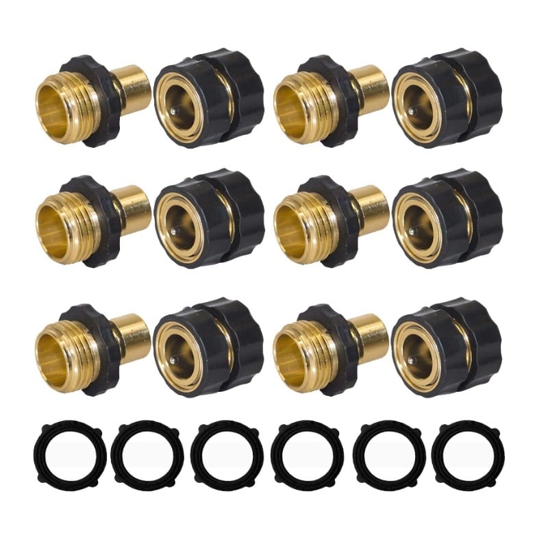 🚫💦 Hourleey No Leak Garden Hose Quick Connector, Easy Connect & Disconnect Universal Water Hose Adapters, High Pressure Resistant 🛡️