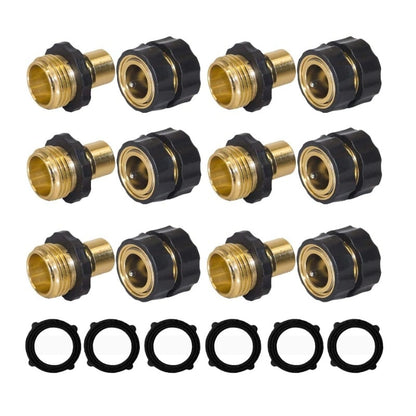 🚫💦 Hourleey No Leak Garden Hose Quick Connector, Easy Connect & Disconnect Universal Water Hose Adapters, High Pressure Resistant 🛡️