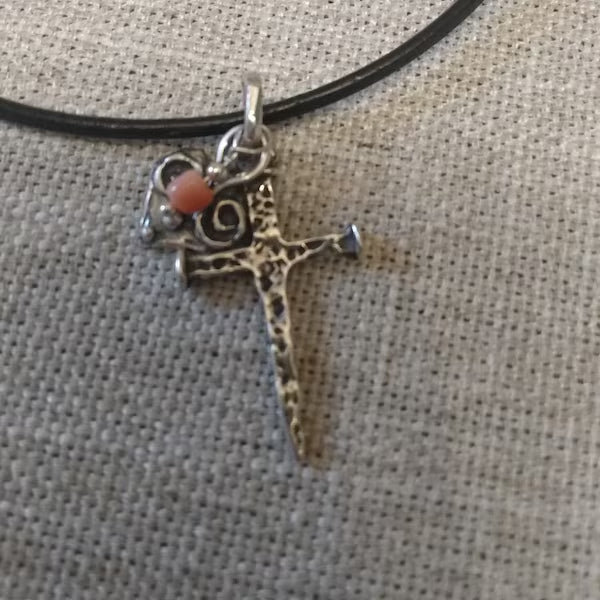 ✝️100% Handmade Silver Rustic Nail Cross