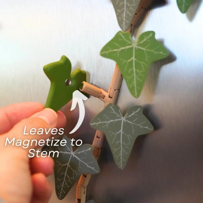 3D Printed Magnetic Ivy Faux Plant Fridge Magnet