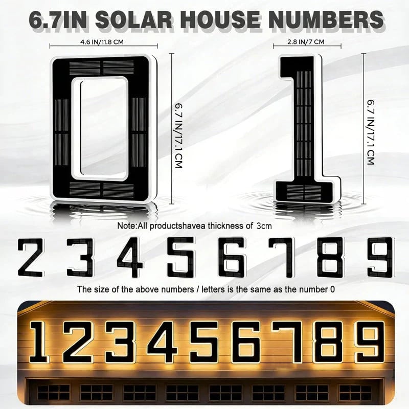 Illuminated Solar House Numbers