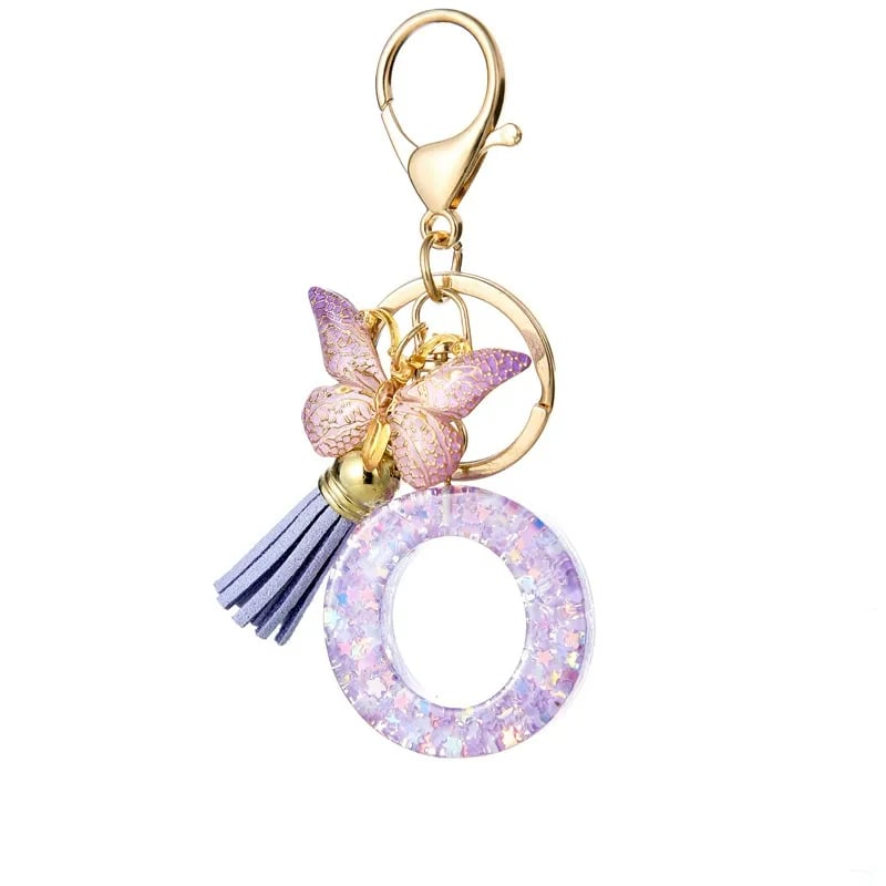 🔥Butterfly Letter Keychain Tassel Design Vibrant Durable Lightweight Gift