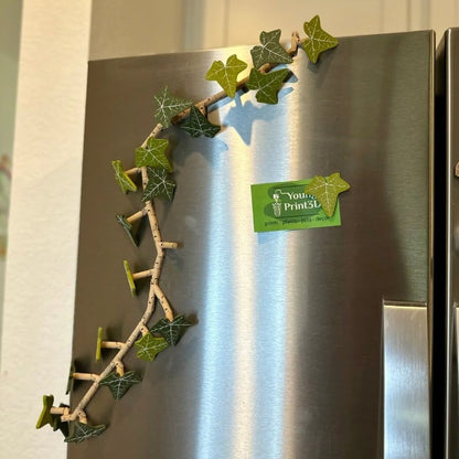 3D Printed Magnetic Ivy Faux Plant Fridge Magnet
