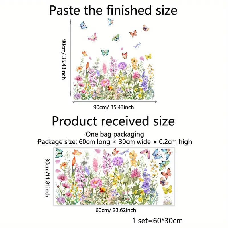 Last Day 50% OFF🔥 Colorful Floral Bouquet Window Sticker (Cut To Size Freely)