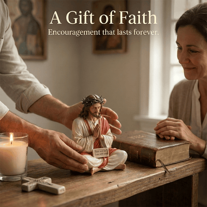 🔥Hot Sale 49% OFF -✝️Peaceful Desk Companions ✨ Handcrafted Jesus & Virgin Mary Figurines