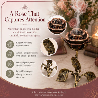 🌹💕 Vintage Rose Incense Burner – A Thoughtful Gift for Meditation & Relaxation Lovers ✨🕯️
