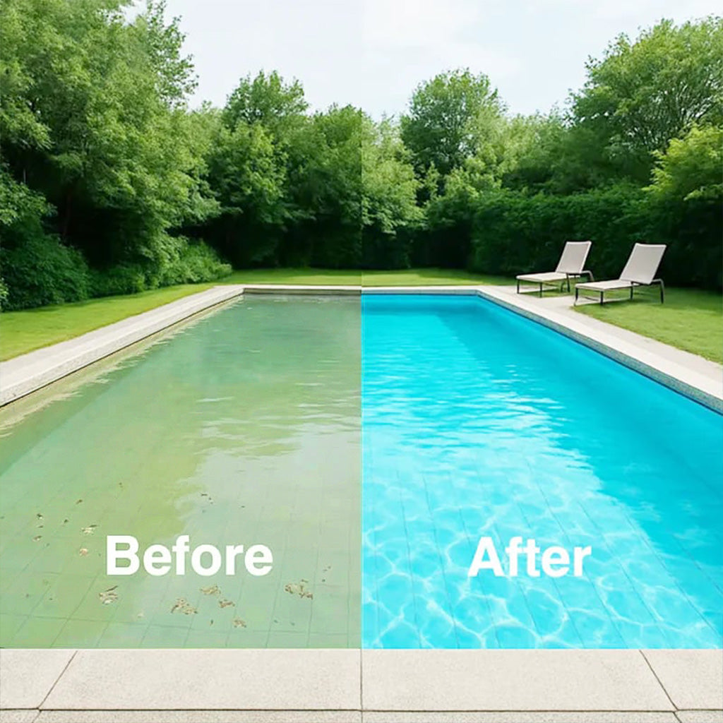 💧 Swimming Pool Purifying Liquid – Crystal Clear Water, Zero Hassle! ✨ Say goodbye to green water & harsh chemicals – just pure, fresh swimming every time. 🏊‍♂️💙