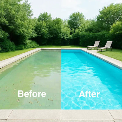 💧 Swimming Pool Purifying Liquid – Crystal Clear Water, Zero Hassle! ✨ Say goodbye to green water & harsh chemicals – just pure, fresh swimming every time. 🏊‍♂️💙
