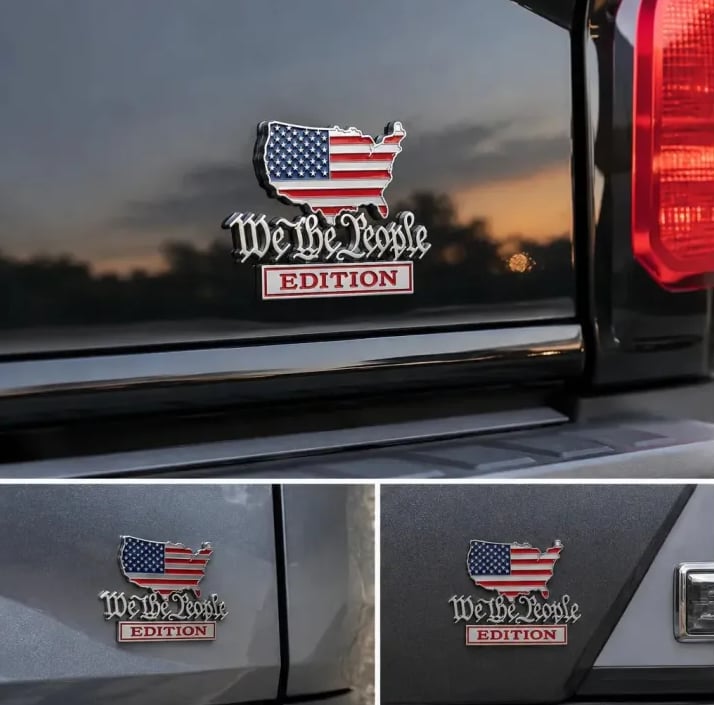 We The People Patriot Flag Edition Car Emblem Metal Badge