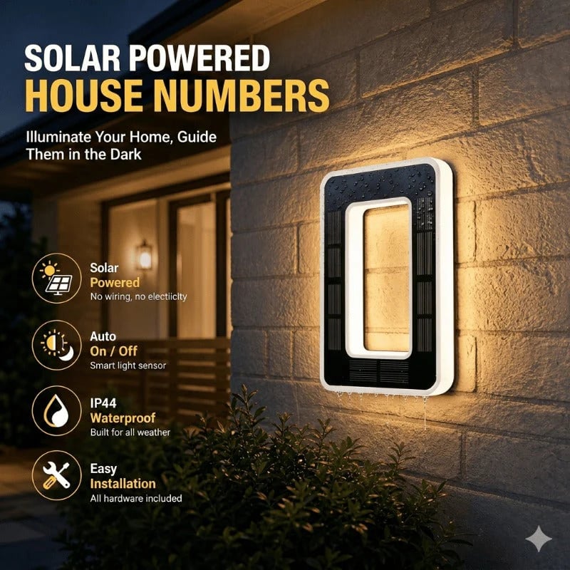 Illuminated Solar House Numbers