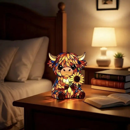 🌻Last Day Sale 49% OFF- 🐮Creative Highland Cow  Sunflower LED Night Light