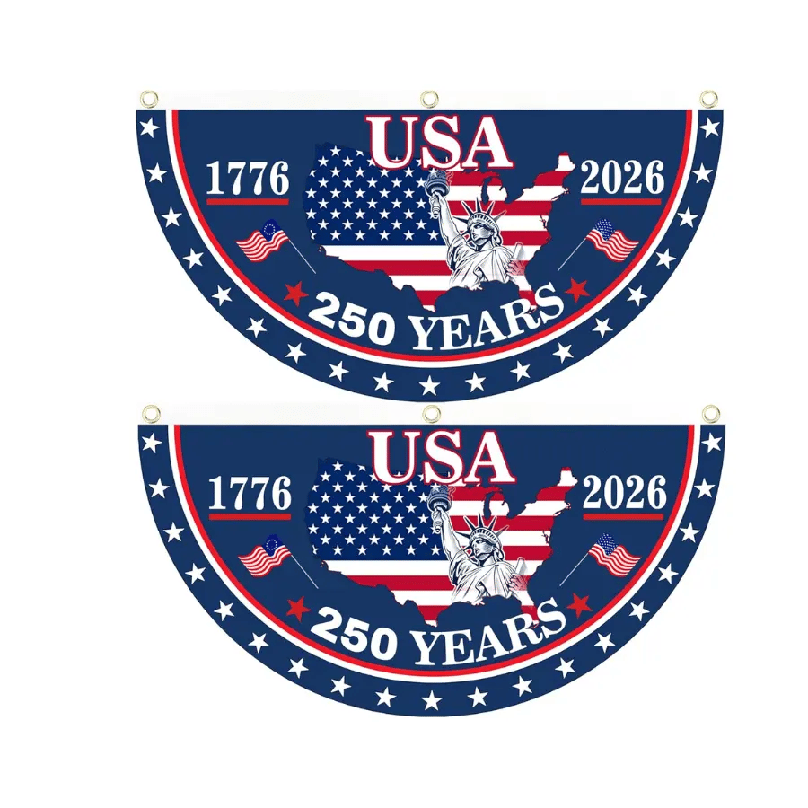 🇺🇸🗽USA 250th Anniversary Flag Half Round Banner🦅