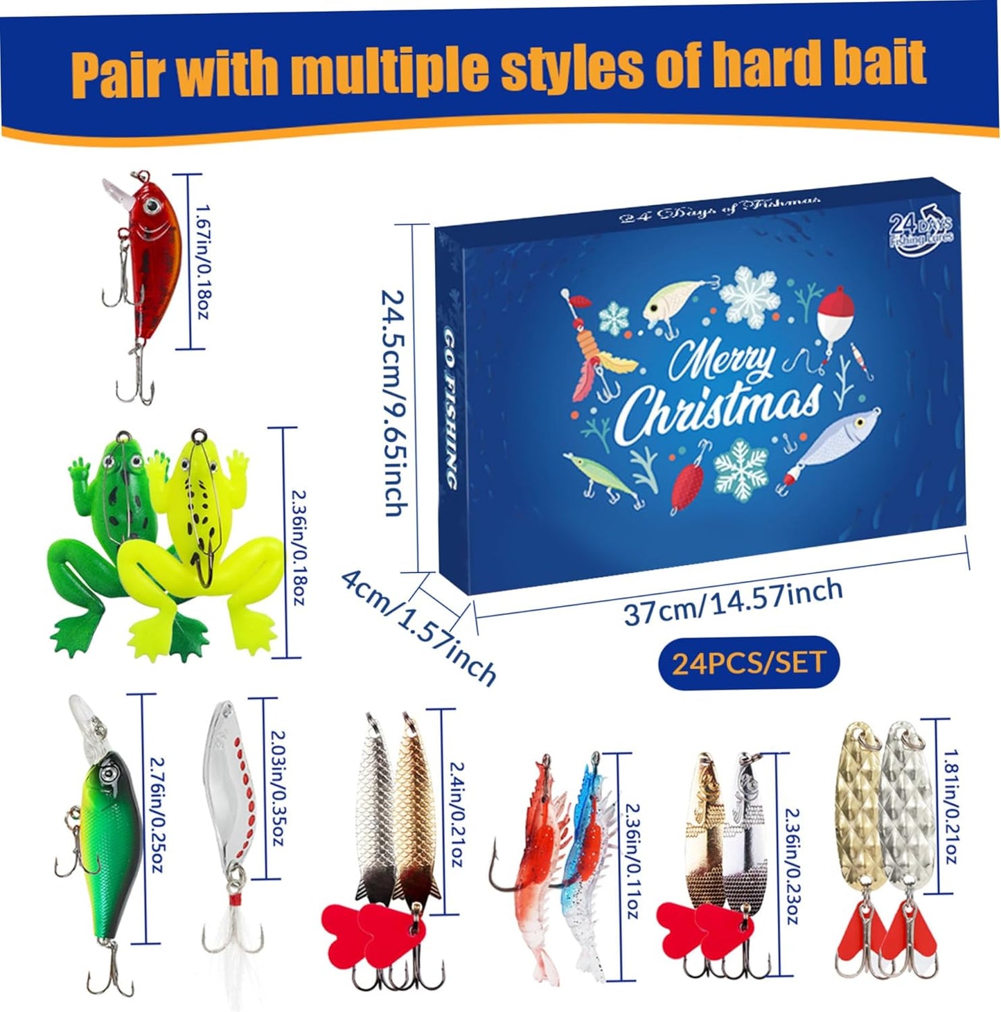 Advent Calendar 2025 Fishing Lure Countdown Calendar