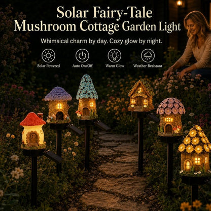 🔥Summer Sale is ON! Up to 60% OFF - Solar Fairy-Tale Mushroom Cottage Garden Light