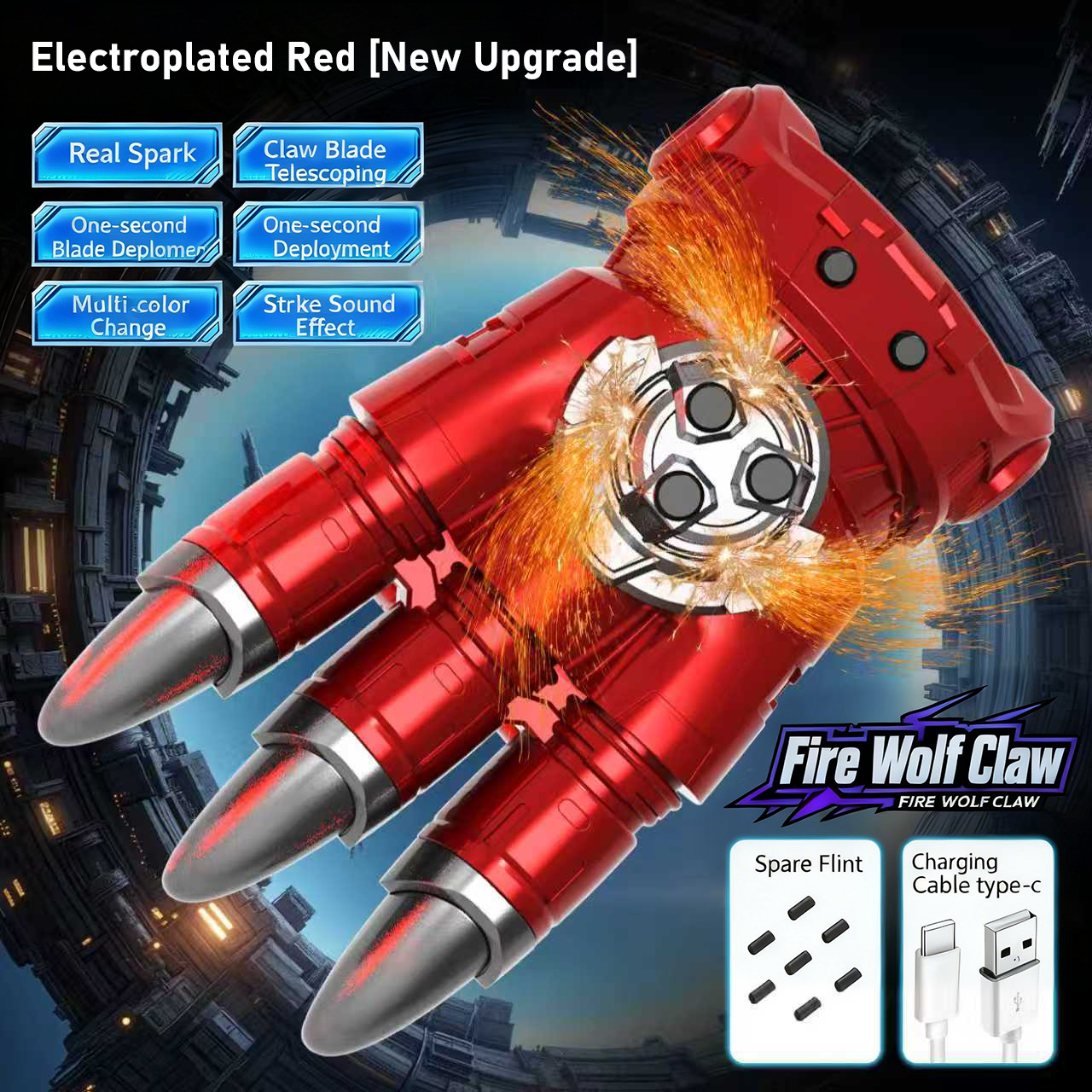 🔥 LED Light-Up Extendable Wolf Claw