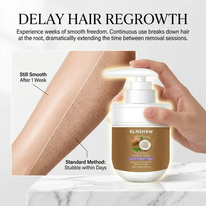 🥥 Painless Hair Removal — Face, Underarms, Legs, & Intimate Areas — Gentle Growth Inhibition: Coconut Hair Removal Cream