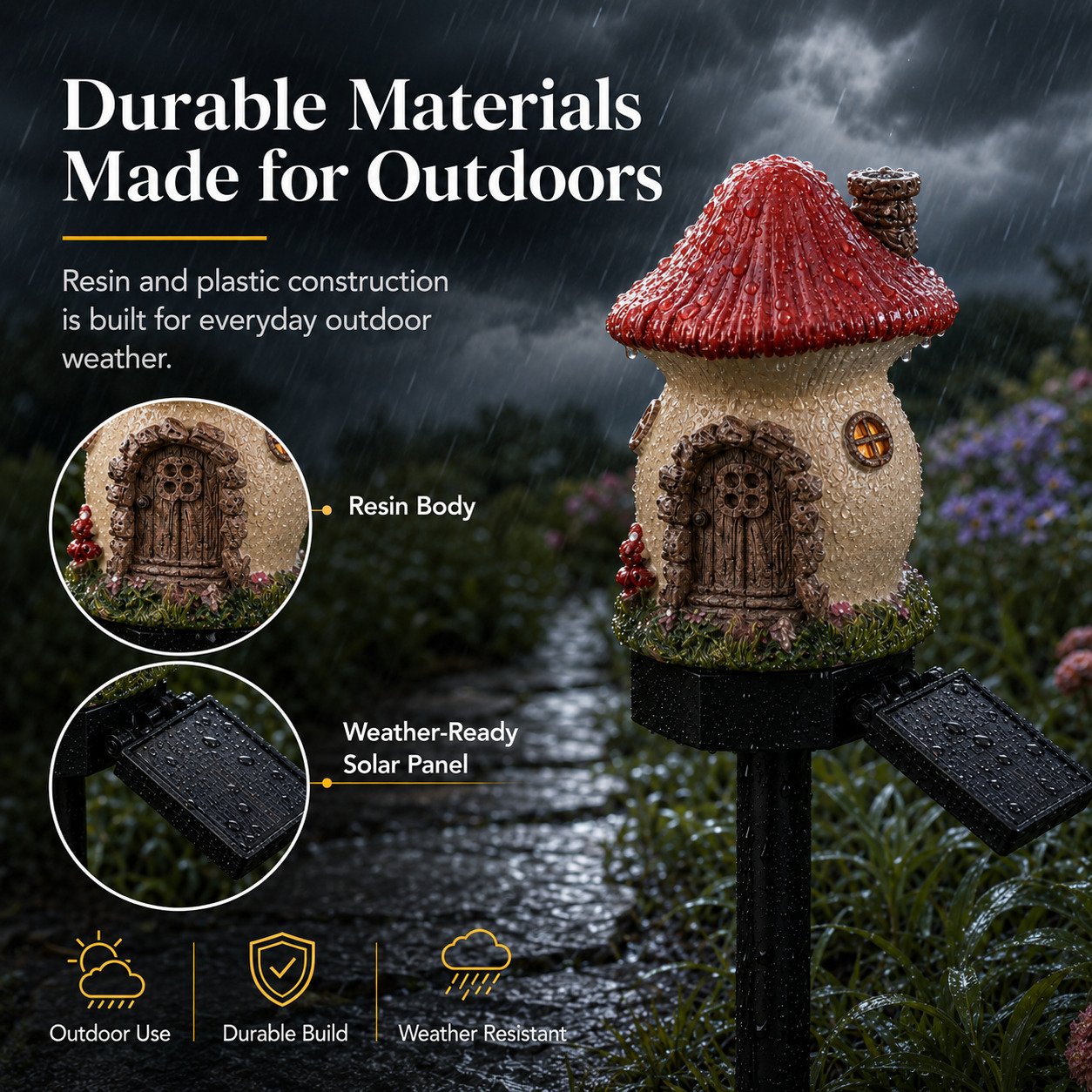 🔥Summer Sale is ON! Up to 60% OFF - Solar Fairy-Tale Mushroom Cottage Garden Light