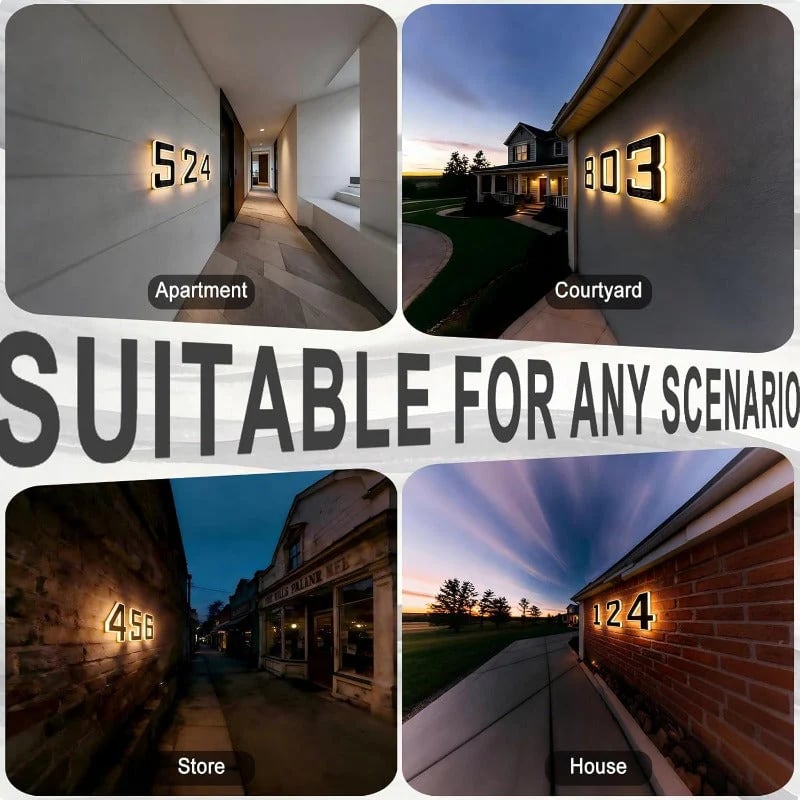 Illuminated Solar House Numbers