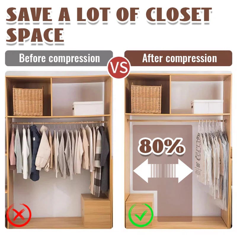 ⏳🔥Hanging Vacuum Storage Bags -Reclaim your closet!