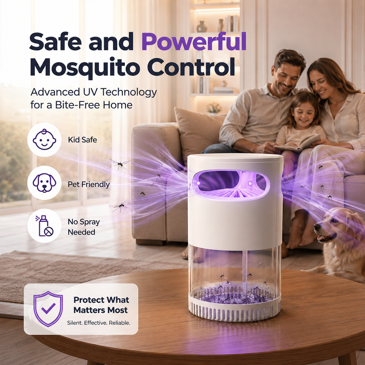 🦟🔥LAST DAY SALE 49% OFF-UV Mosquito Killer Lamp – quiet, USB, chemical-free. 50K+ sold! 🔇🌙