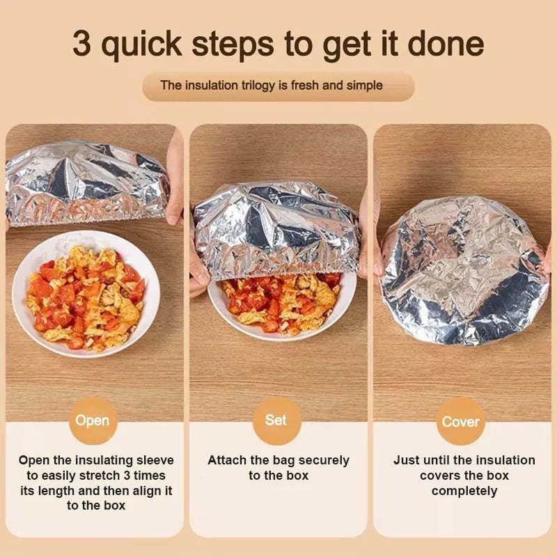 🔥Buy More Save More🔥Reusable Aluminum Foil Food Insulation Cover