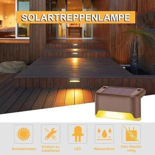 ❤️HOT SELL-LED Solar Lamp Path Staircase Outdoor Waterproof Wall Light