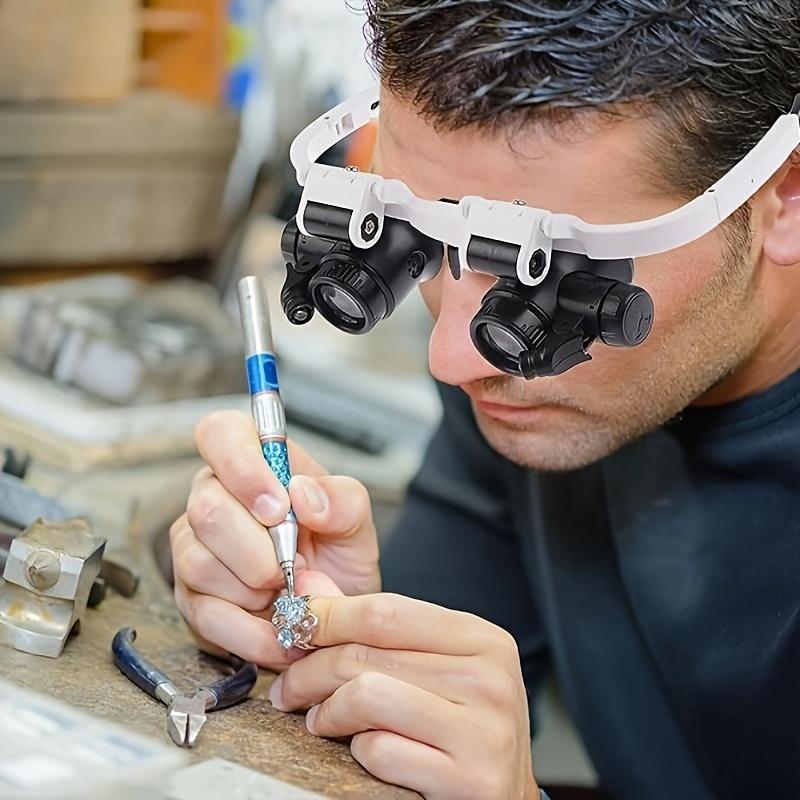 🎁👓8X 15x 23x Head Wearing Magnifying Glass with LED Light Headband