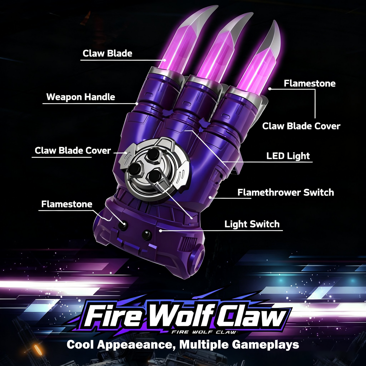 🔥 LED Light-Up Extendable Wolf Claw