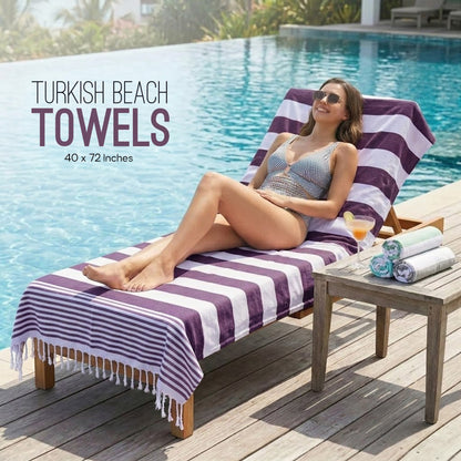 Utopia Towels Turkish Beach Towels – 40x72”, Oversized Cotton, Lightweight, Sand-Free & Quick-Dry