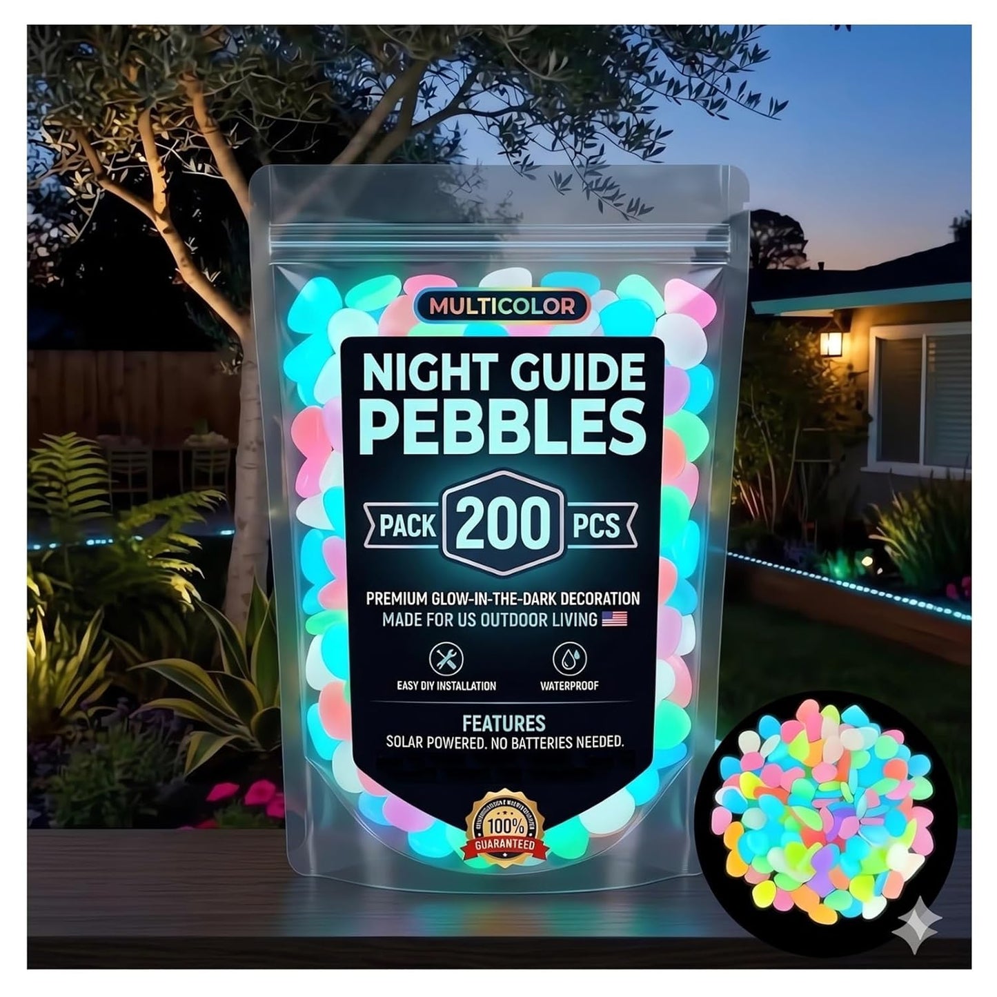 ⏰Hot Sale- 2026 Colorful Glow-in-the-Dark Garden Stones Night