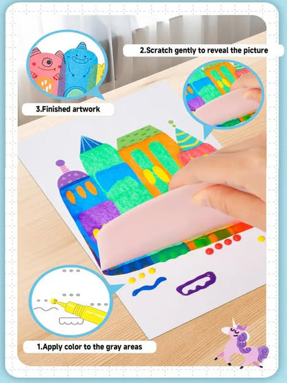 🔥Last Day 50% OFF - 🌈Rainbow Squeeze Art Kit: The Most Satisfying DIY Scrape Art Set for Kids! ✨