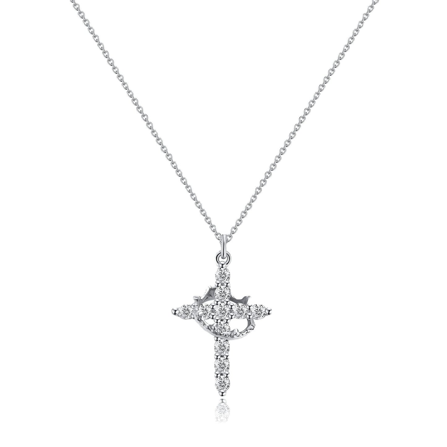 💖Rotated Crown Cross Necklace – Special Gift for Mom
