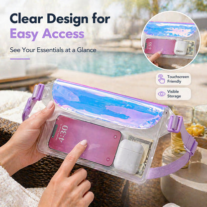 🌓 49% OFF-🌊 Clear Waterproof Fanny Pack 2-Pack –Secure, and Ready for All Your Water Activities