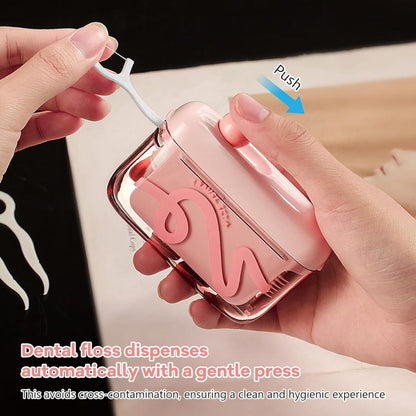 Travel-sized Storage Case with 50 Dental Floss Sticks