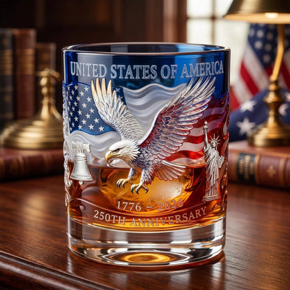 🇺🇸🦅Limited Edition 2026 USA 250th Anniversary Commemorative Glass – 1776-2026 Heritage Edition